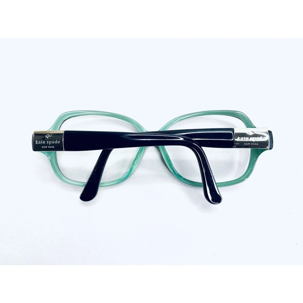 Kate Spade Brown Amber Oval Eyeglasses Blue Teal Interior Carmel 58 15 135